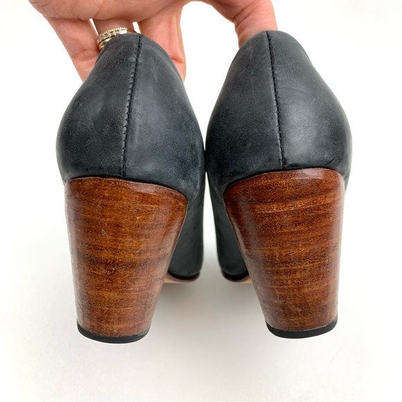 Nisolo Austin Mule Bootie Smoke Black Leather Stacked Heel Clog Boot Size 8 - Picture 5 of 7